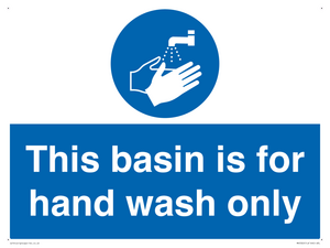 Basin for hand wash only